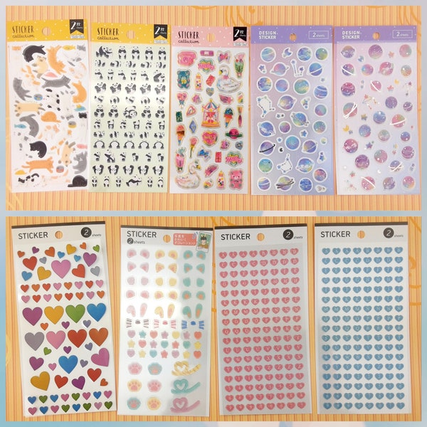 Great Bargain! Set of 2 Cute Little Stickers! Choose from 9 different designs!  (ST31)
