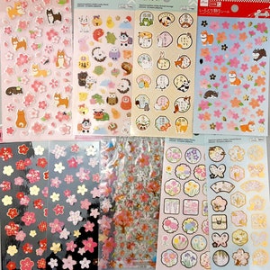 Japanischer traditioneller Aufkleber mit Kirschblüten, Shiba Inu, Glückskatze ....erhältlich in 9 Designs (BST-10) 100% Made in Japan