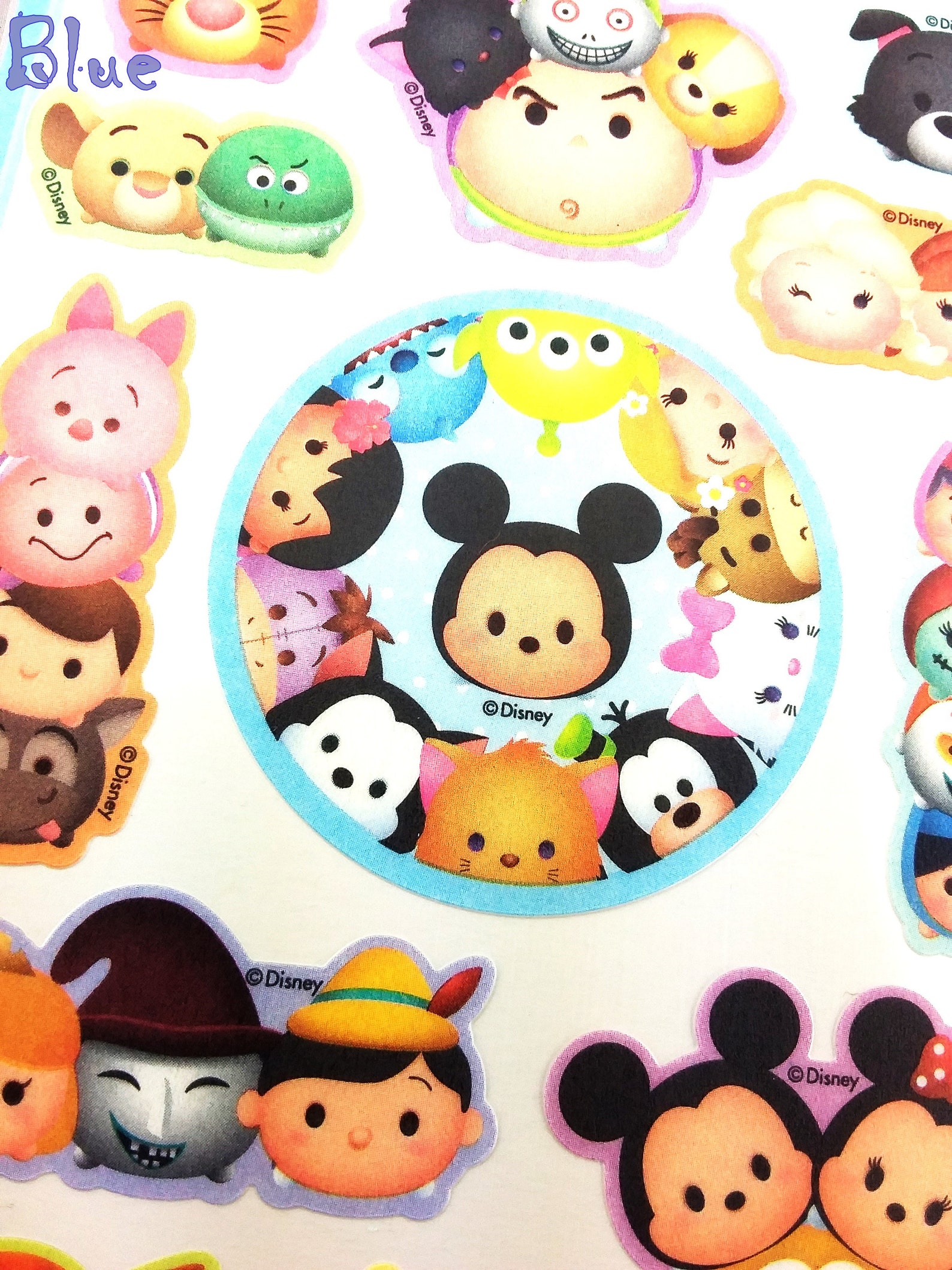 Tsum Tsum Stickers Choose From Yellow Blue or Pink 3 Etsy