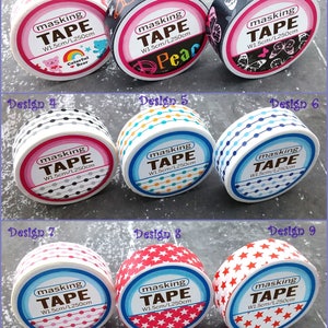 Small Washi tape with Different Designs!  Choose from 9 different designs!