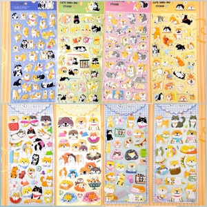 Very Cute Plastic Pop Up Shiba Inu Japanese dog Stickers available in 8 designs, perfect for any projects (ST8)