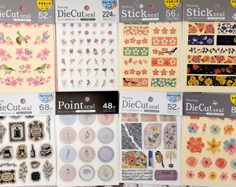 Great Bargain Beautiful Flower Sticker Sets!  Available in 7 designs! 100% Made in Japan! (BST-12)