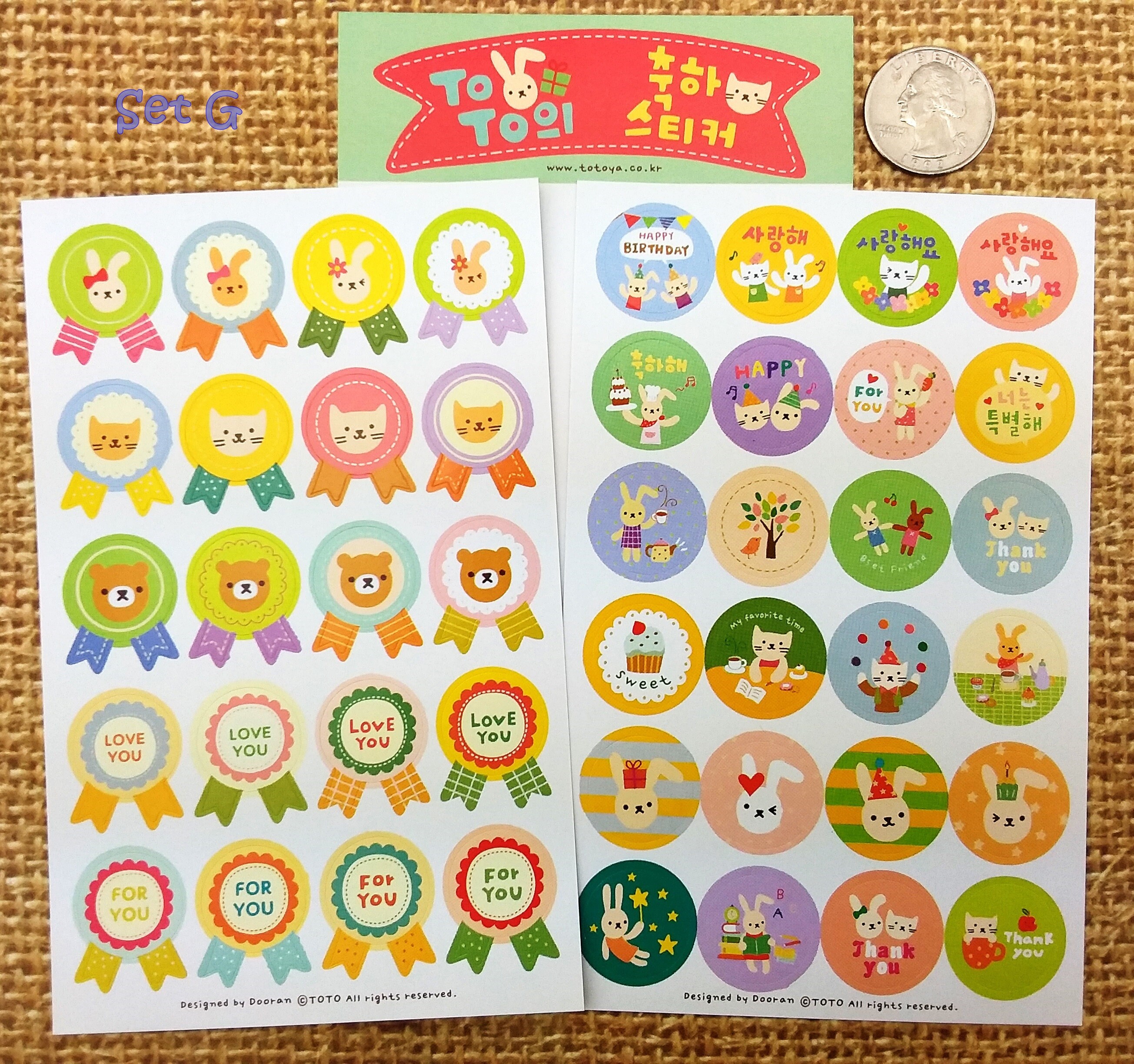 very cute sticker sets choose from 7 designs etsy