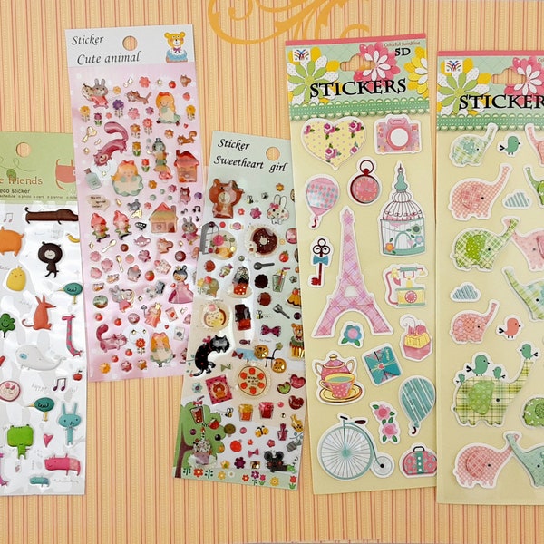 Very cute Korean 3D, Pop up or Epoxy Stickers available different designs! (ST24)