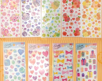 Very Pretty Transparent Stickers! Choose from 9 different Colors! Made In Japan (ST29)