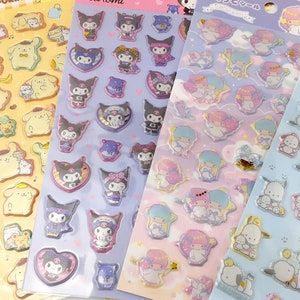 Pegatinas de personajes lindos japoneses perlados emergentes con estampados dorados en 6 diseños. (BST-9)