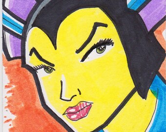 Evil Lyn Masters of the Universe He-Man 2 1/2" x 3 1/2" artist trading card ACEO