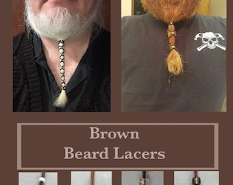 Beard Lacer MARRONE. Scegli tu. Elastico per barba, elastico per capelli, dreadlock, accessorio per barba. Corda marrone.