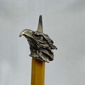 Bead for beards, dreads, paracord or jewelry making. Silver Eagle Beard bead. Bronze or pewter Beard accessory.