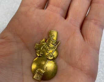 Brass snowman vintage | Pair of vintage brass snowmen