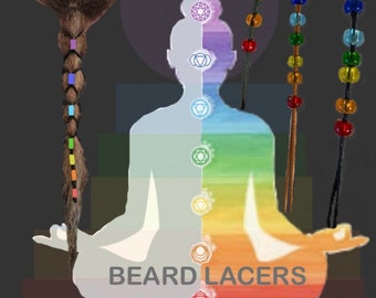 Beard Hair lacers. Chakra color beads, Beards, dreadlocks, hair accessories.