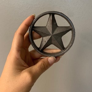 Metal Star, 2 designs to choose from, Cast Iron Round Star, double faced or flat on back, Western Star,  Lonestar