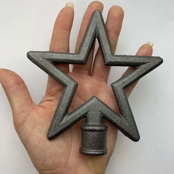 Cast Iron Star Top flag top post finial, spear head