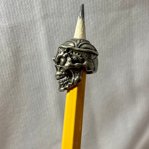 Groot gat schedelkraal voor baarden, dreads, paracord, sieraden maken. Schedelkraal in tin of brons. Baard kralen