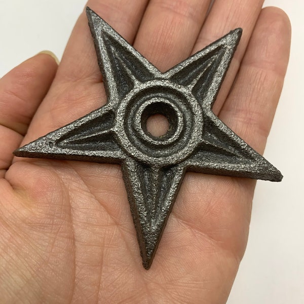 4 sizes Cast Iron Star with hole in center