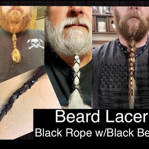 Mens Beard Lacer Black on Black beard accessory