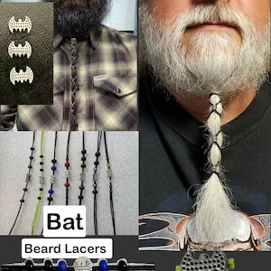 Beard Hair Lacers. Bat Style Many designs to choose from. Bat beads, Beards, dreadlocks, hair.
