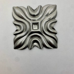 Metal Flat 3d square or diamond medallion, onlay, magnetic. With or without hole