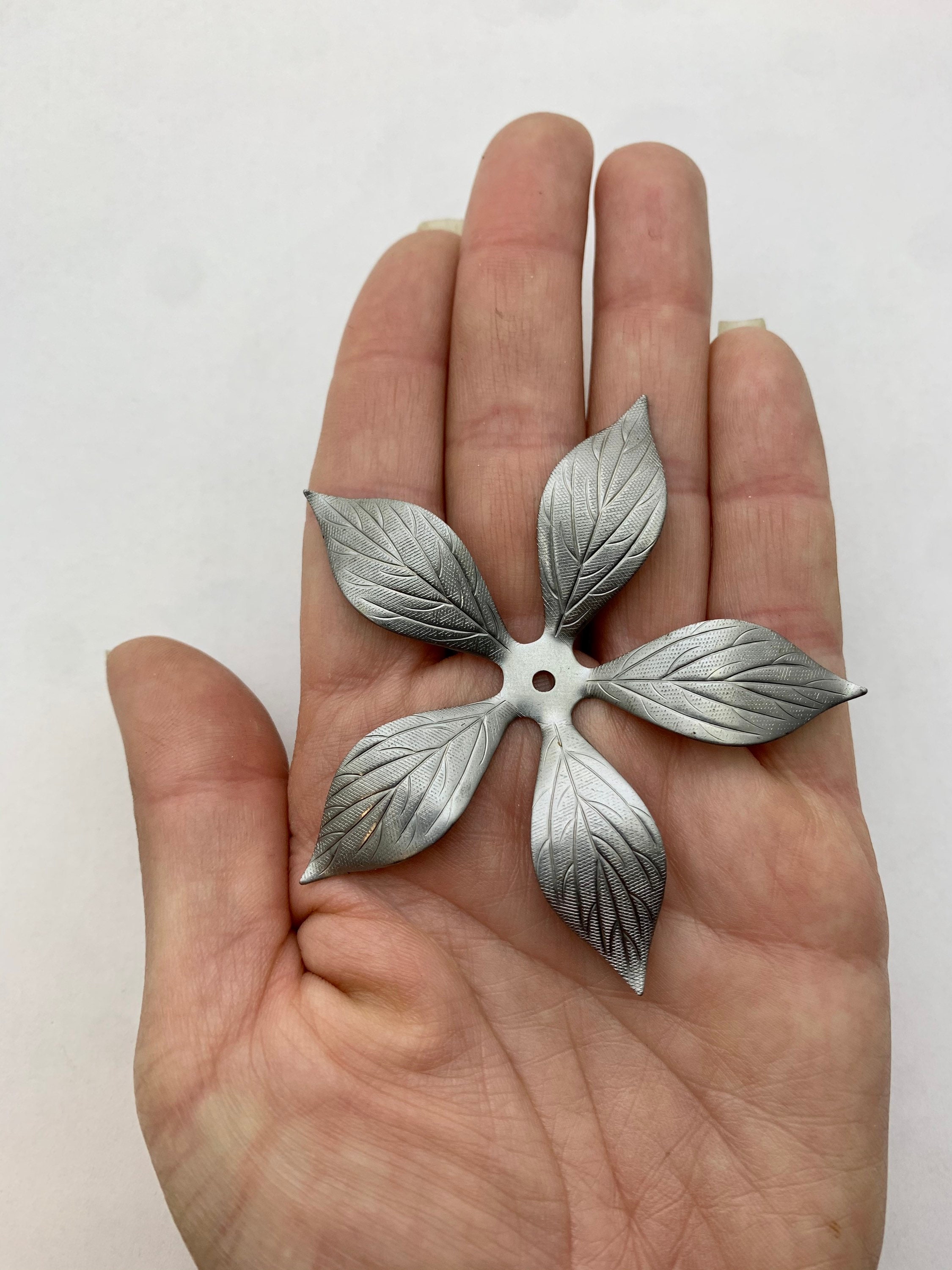 Metal 5 Petal Flower With Hole in Center Etsy