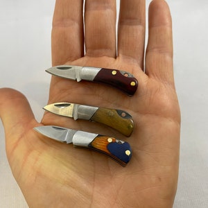 Navaja de bolsillo pequeña, cuchillo en miniatura, llavero, elige el estilo de cuchillos