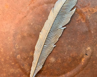 Metal Feather Quill feather 2 sizes 7.5" inch or 12” inch