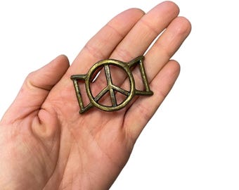 Peace Sign Buckle Cast Metal buckle