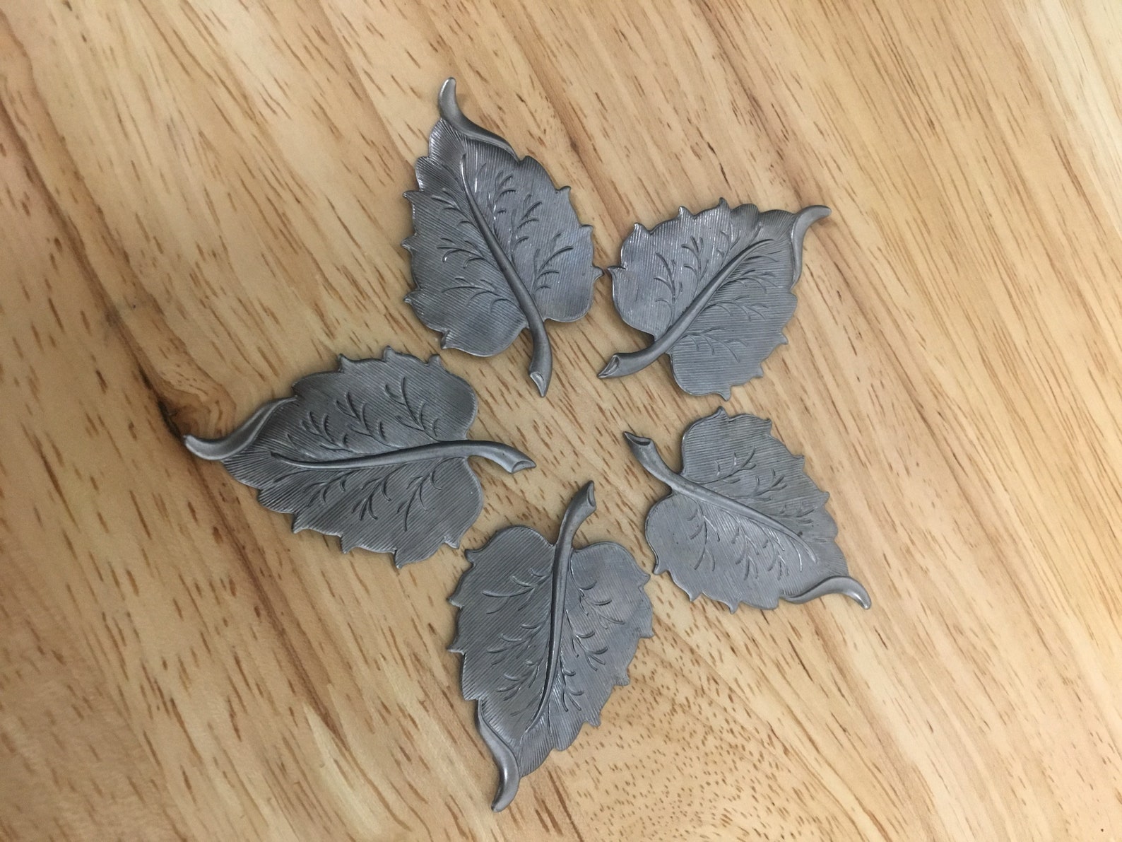 Metal Leaf Flat 3d Leaves Etsy