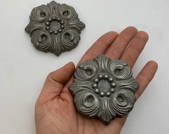 Rosette Medallion 2-3/4 inch Cast Iron decorative metal.