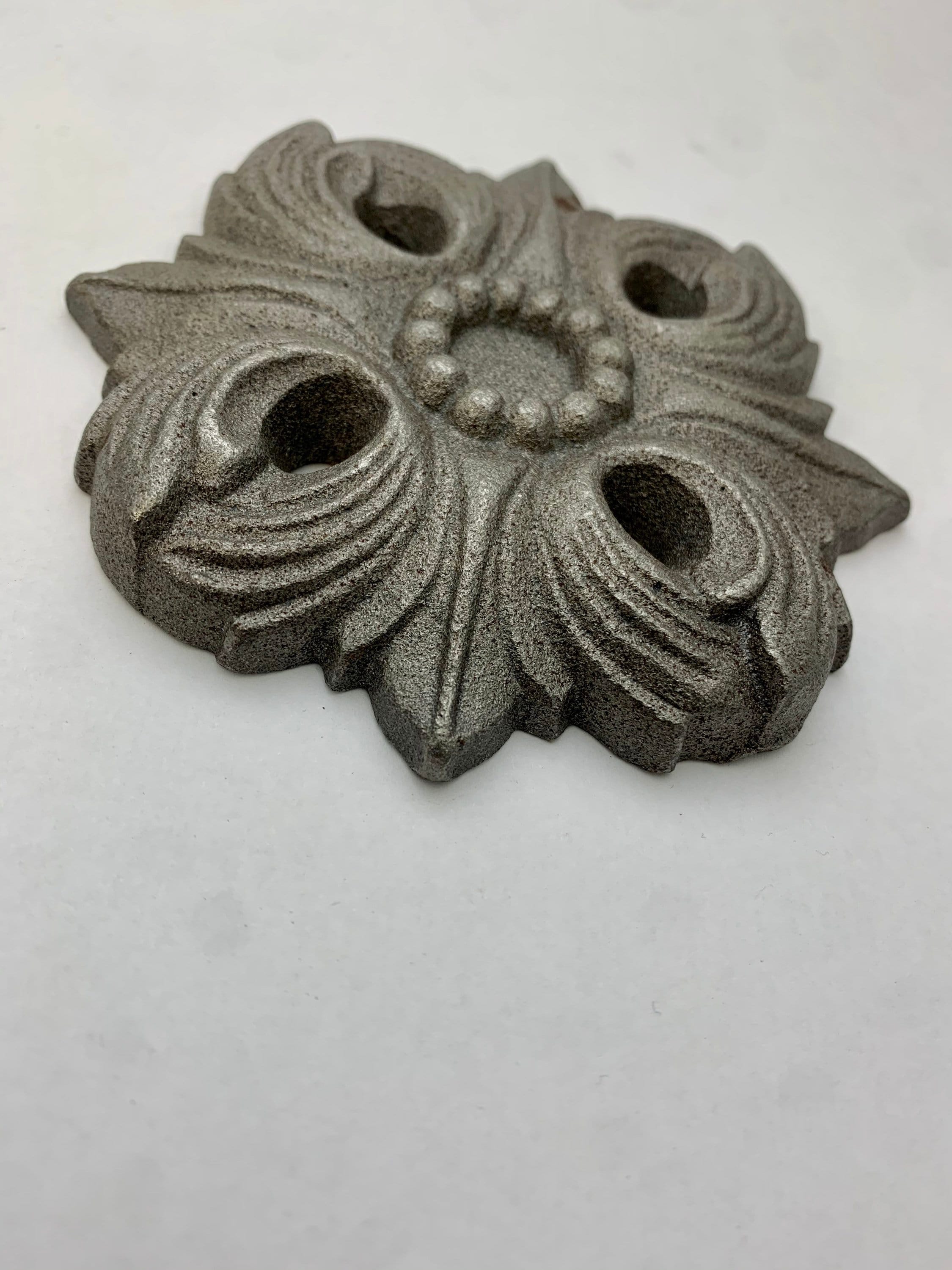 Rosette Medallion 4 inch with holes Cast Iron decorative Etsy