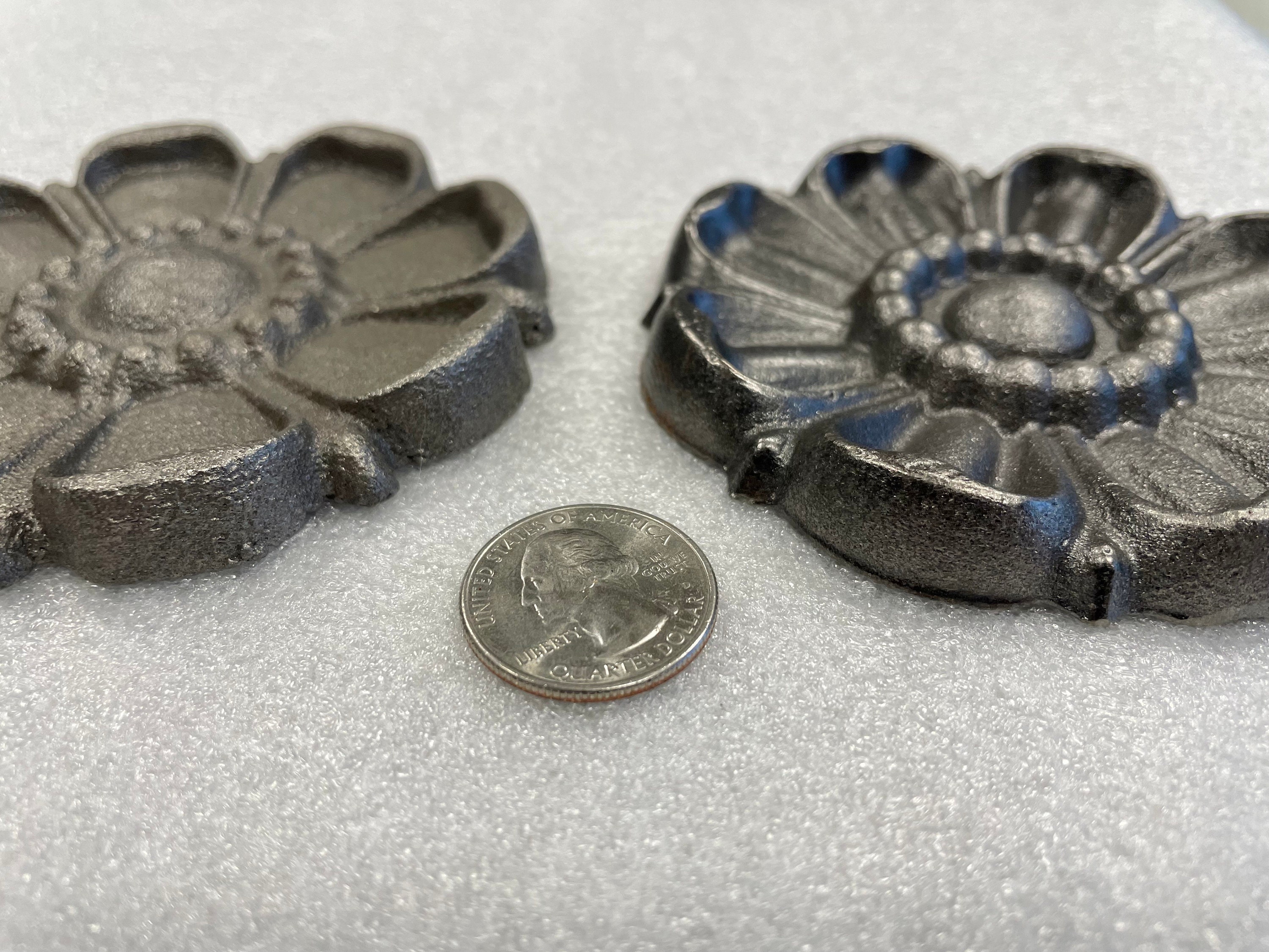Metal Flower, Cast Iron Flower, Round Petals 4 Metal Flower, Cast Iron Flower, Round Petals 4