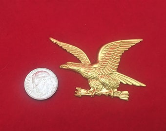 Brass Eagle Metal Emblem Decal Symbol Merica Filagree