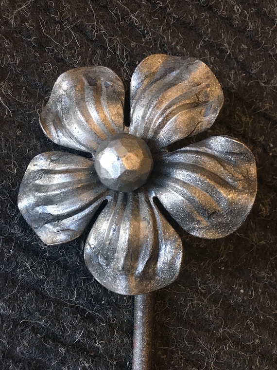 Steel flower with stem indoor or outdoor tall metal flower Etsy