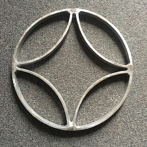 11.5" diameter Aluminum Decorative Panel circular Art Deco Retro design