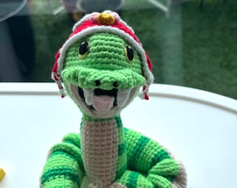Crochet Written Pattern - Emerald Serpent with Lion's Dance Hat