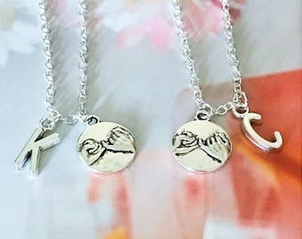 necklace girlfriend bff initial necklaces friend silver couple items promise pinky boyfriend letter gift
