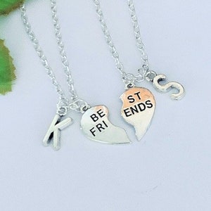 SALE - Set of 2 Best Friend Necklace, Personalized Necklace, Bff Necklace, Friendship, Christoms Gift.