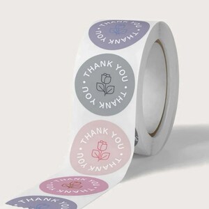 1" 500 In One Roll Thank You Stickers, Small Business Label, Packaging Stickers, Wedding, Party.