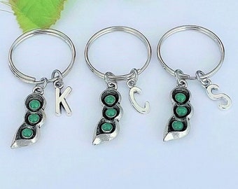 SALE - Pea Pod Keychain, 3 Sisters keychains, 3 Best Friend Keychains, 3 Peas In a Pod, Gift.