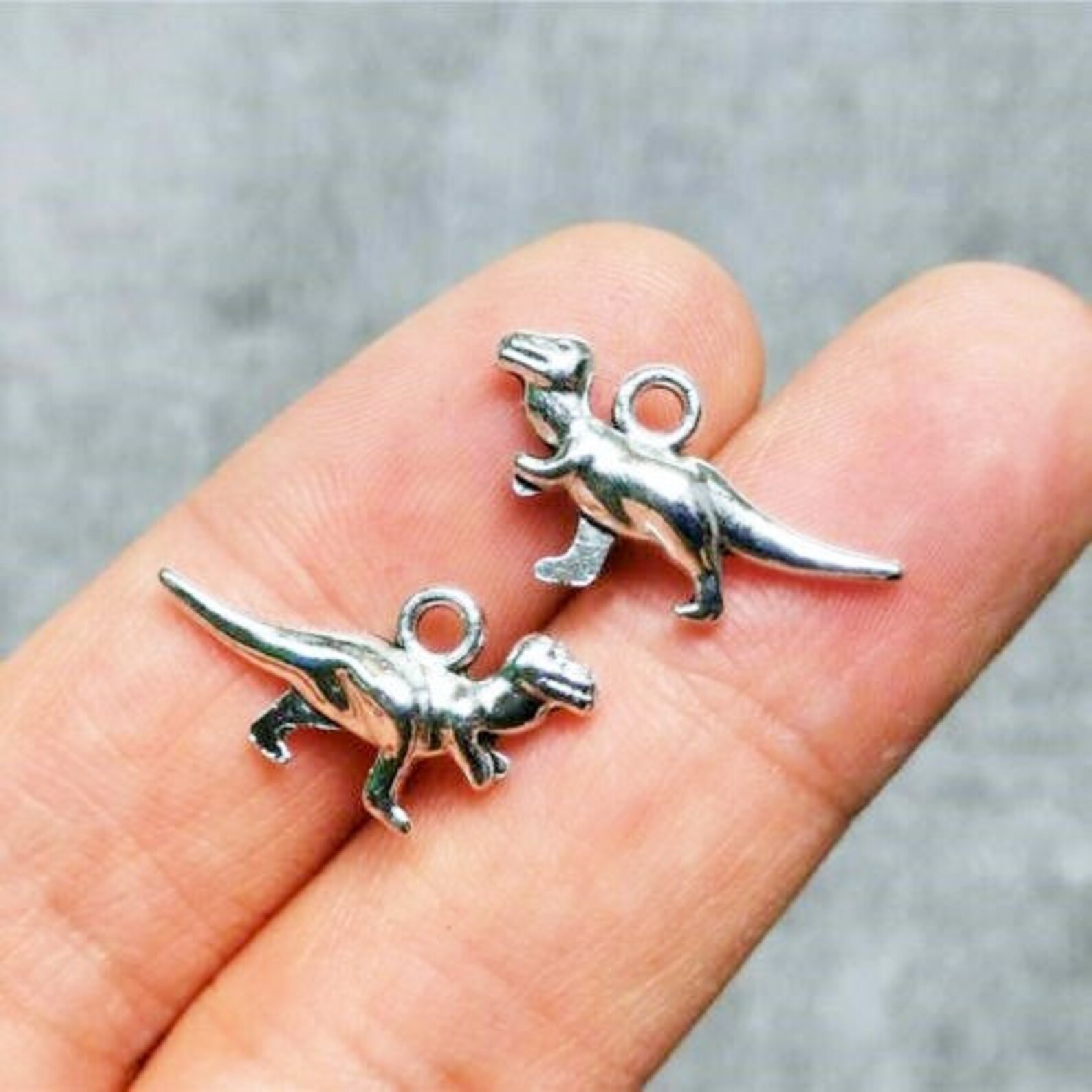 10 Antique Silver Dinosaur Charms Pendants 21x12mm BA90 Etsy