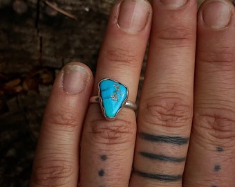 Turquoise Stacker Ring Size 4.25 Sterling Silver