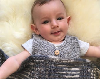 Wool Baby Blanket (Hand Knitted)