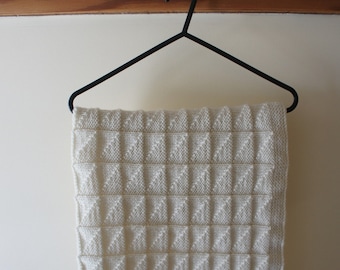 Cream Wool Baby Blanket (Hand Knitted)