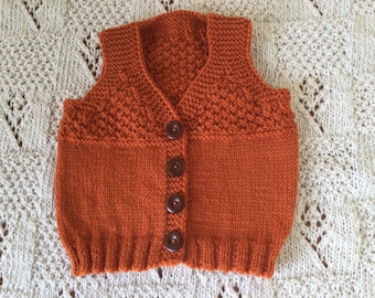 Baby Hand Knitted Wool Vest