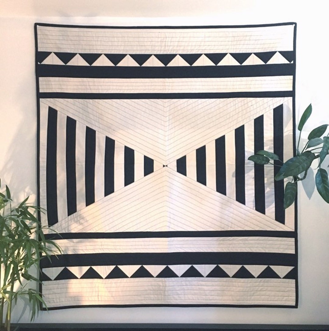 Modern Black and White Quilt No. 11 - Etsy
