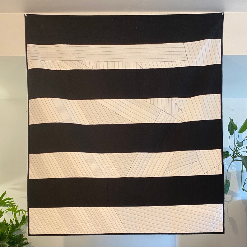 Modern Black and White Quilt No. 18 - Etsy