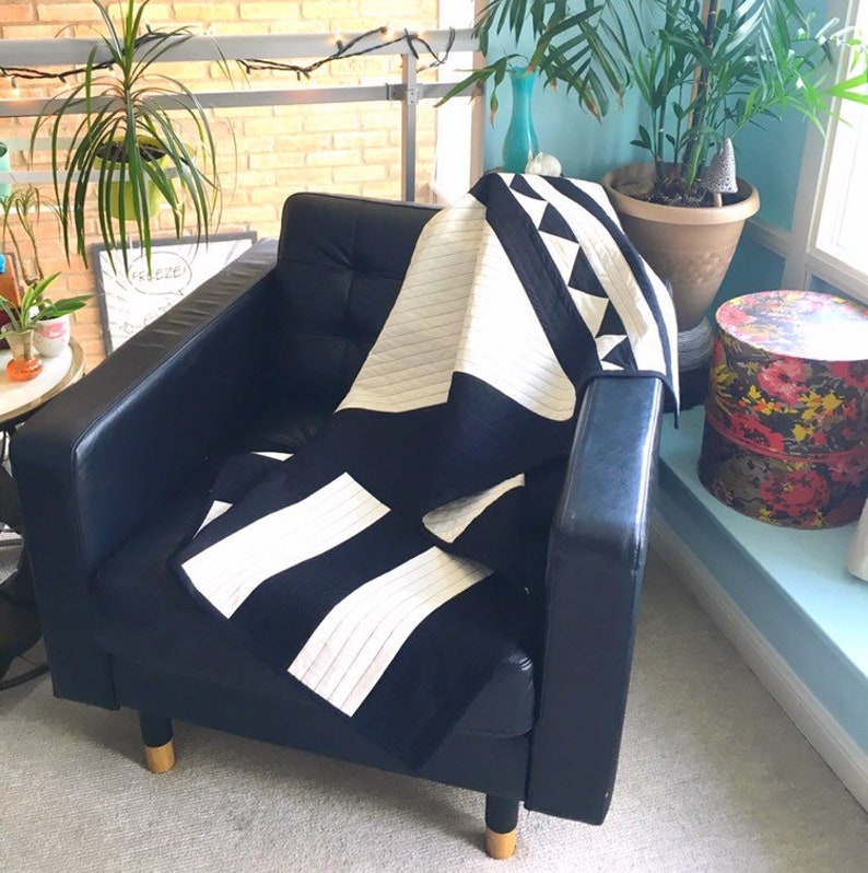 Modern Black and White Quilt No. 04 - Etsy