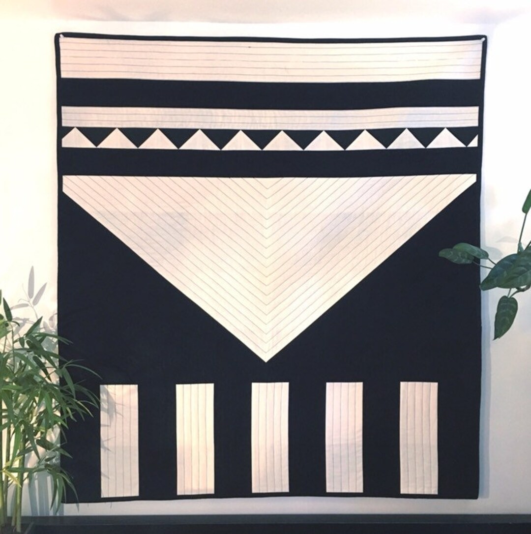 Modern Black and White Quilt No. 04 - Etsy