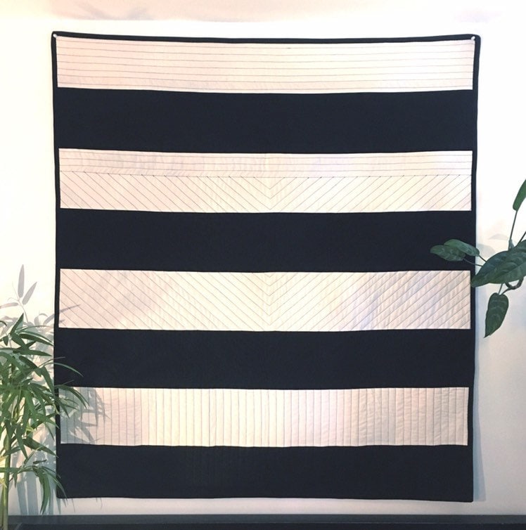 Modern Black and White Quilt No. 04 - Etsy