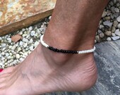 anklets beaded anklets black creamy white anklets ankle bracelet women 39 s bohemian anklets custom yoga beaded anklet unisex anklet