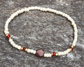 beaded anklets Game day accessories cream gold red mens anklet women 39 s anklet bohemian custom colors yoga beaded stretch anklet football